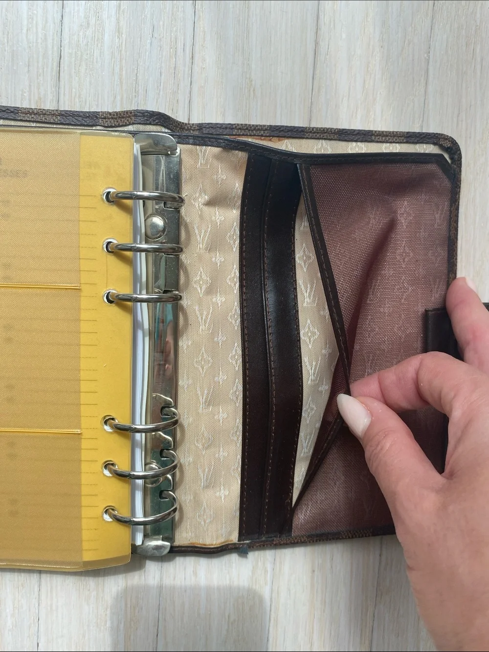 Never Used LV Brown Damier Ebene Checkered Passport/Agenda Wallet